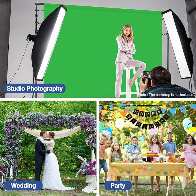 EMART 10x7.7ft Rolling Backdrop Stand with Wheels, Adjustable and Moveable Photo Backdrop Banner Stand for Studio Photography, Wedding, Party Decoration, Video Recording, Events Decoration