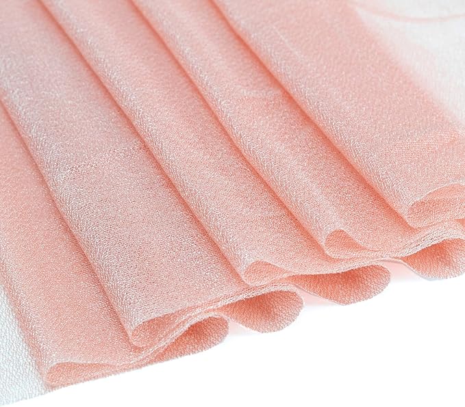 VDS Pack of 75, Peach, Sheer Chiffon Chair Sashes Bows Chair Cover Back Tie Ribbon for Wedding Birthday Baby Shower Engagement Ceremony Event Party Banquet Restaurant Dining Chair Decoration