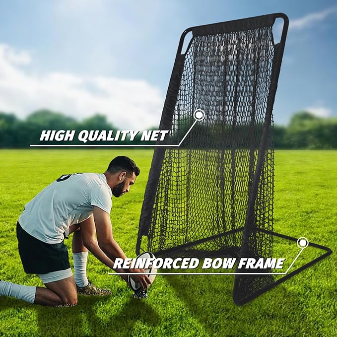 Football Kicking Cage Net - Heavy Duty Portable Training Net with Steel Frame for Backyard Indoor Outdoor Field Goal Training & Punting Passing Kicking Practice - Kids & Adults Use