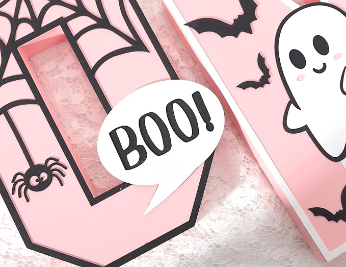 Halloween Wooden ONE Sign - Pink Halloween Boo Wooden Centerpiece Table Decoration, Halloween Decorations Indoor ONE Letter, Baby Girl Birthday Supplies.