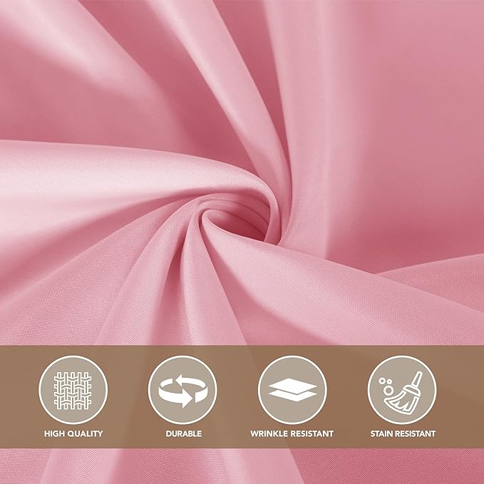 sancua Pink Tablecloths for 6 Foot Rectangle Tables, 8 Pack - Washable Polyester Fabric Table Cloth for Wedding Valentines Party, Birthday, Banquet Reception, 54x108 Inch