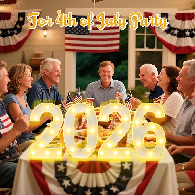 Light Up Numbers 2026, Light Up Numbers for Xmas New Year Decorations Class of 2026 High School Party Graduation Decorations,Lighted Number Sign for 2nd, 20th, 22nd, 26th, 60th, 62th Birthday Decorations (8.58IN-Warm White)