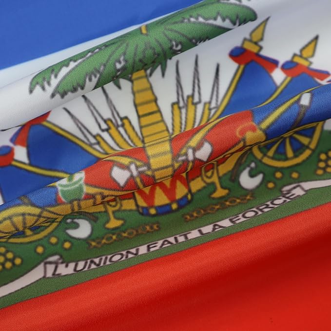 AZ FLAG Set of 5 Haiti Flags – 90 x 60 cm – 100% Polyester Haitian Flag with Integrated Metal Eyelets