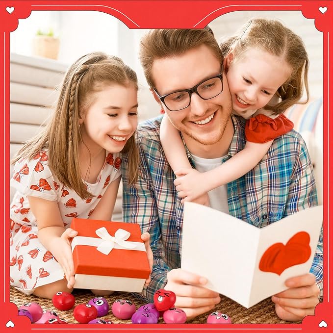 300 Pieces Valentine Day Heart Stress Balls 1.5 Inch Mini Stress Relief Balls Small Heart Shape Ball Kids Adults Wedding School Carnival Gift (Expression)