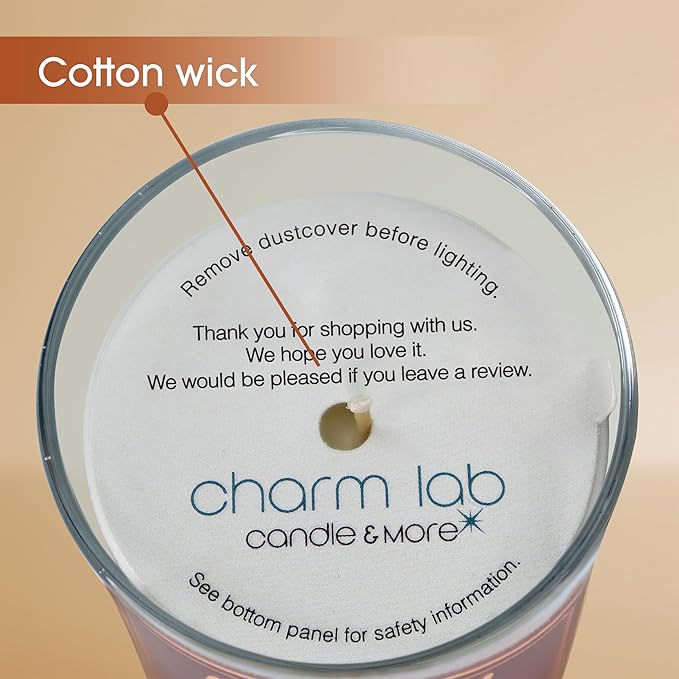 CharmLab Candle – New Baby Gift, 12 oz Glass Jar Candle with Wooden Lid, Powder & Summer Breeze Scent, Up to 40 Hours Burn, Reusable Sturdy Box, Eco-Friendly, Baby Shower & New Parent Celebration Gift