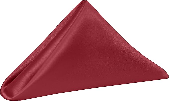 Ultimate Textile Red Bridal Satin Wedding Napkins 17" x 17" (Set of 60) - Cloth Napkins Bulk Set, Wrinkle & Stain Resistant Polyester for Events