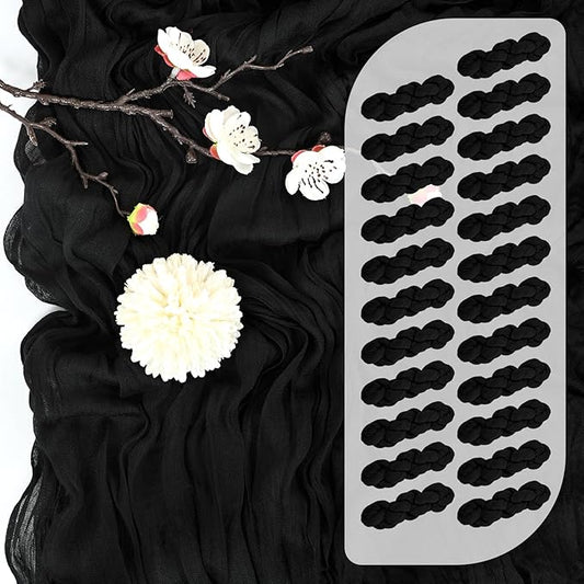 25 Pack Black Cheesecloth Table Runner 17 x 108 Inch Fall Thanksgiving Boho Rustic Farmhouse Gauze Cheese Cloth Runner for Wedding Party Baby Shower Home Decor Holiday Decorations