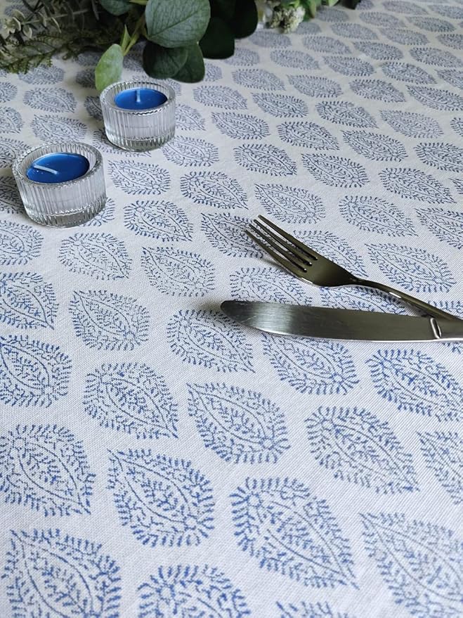 ATOSII Amalfi 100% Cotton Boho Square Fall Tablecloth, Handblock Print Table Cloth for Kitchen I Dining Table Linen Fall Décor I Parties Wedding Outdoor Christmas Thanksgiving I Fall 60 X 60 Inches