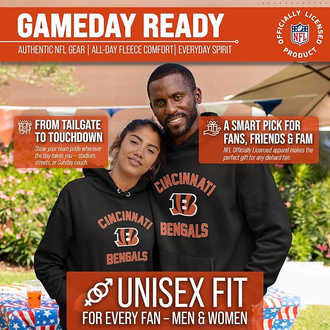 Team Fan Apparel NFL Adult Gameday Hooded Sweatshirt - Poly Fleece Cotton Blend - Stay Warm and Represent Your Team in Style