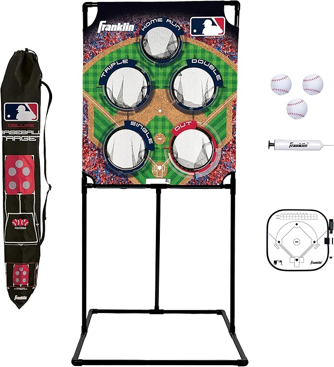 Franklin Sports Target Toss Games - Kids Football + Baseball Target Toss Games for Indoors + Outdoors - Fun Football + Baseball Throwing Games for Kids - Includes Targets + Mini Toy Balls