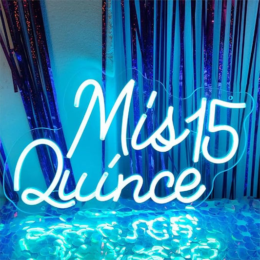 Mis Quince Neon Sign for Wall Decor,Happy Birthday Neon Signs for Bedroom Wall with Dimmable Switch for Any Age Children's Room, Bar, Party, Christmas, Wedding Decoration,SIGNVIA,40 * 25cm