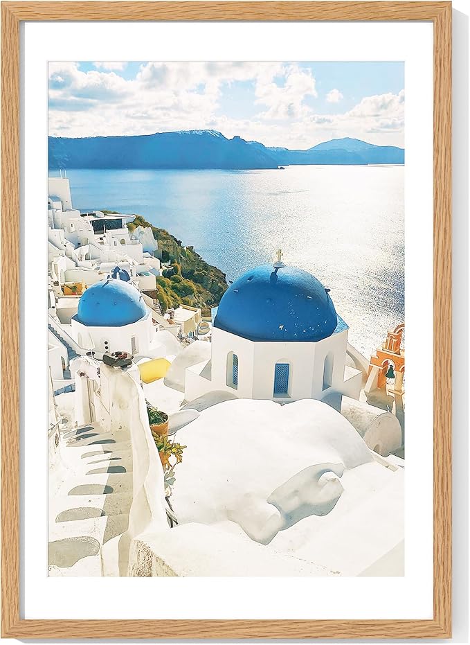 Axeman 17x24 Picture frame with mat for 14x20, Tempered Glass and Hanging Hardware Included Natural Oak Home Decor Art Hanging Poster Frame, Natural Oak