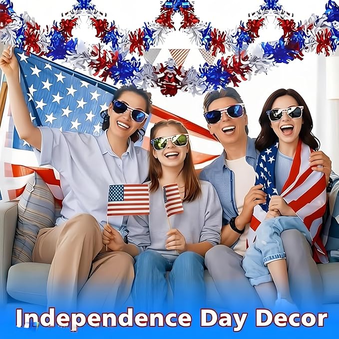 Fsmiling Bulk American Sunglasses USA Flag Sunglasses Patriotic Sunglasses-10/24Pack