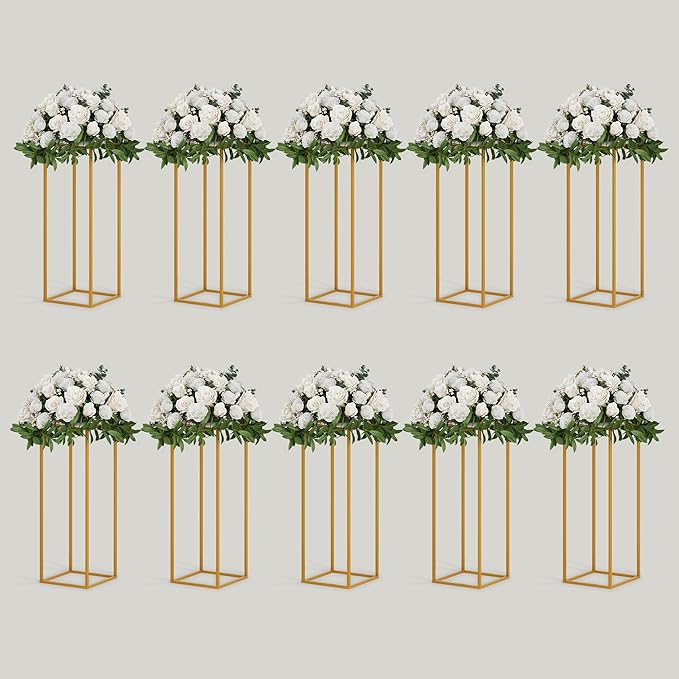 TEKXYZ Flower Stand for Wedding, 10 Pcs 23.6 Inch Tall, Metal Centerpiece Stand, Gold Centerpieces For Wedding, Event Party Props, Patio Decor