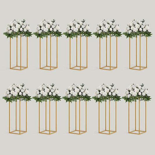 TEKXYZ Flower Stand for Wedding, 10 Pcs 23.6 Inch Tall, Metal Centerpiece Stand, Gold Centerpieces For Wedding, Event Party Props, Patio Decor