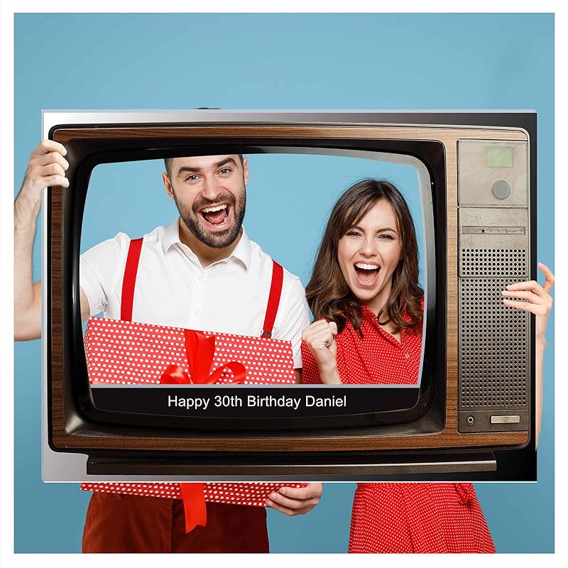 Custom Retro TV Set Photo Booth Prop, Personalized Social Media Television, Telly Screen Photobooth, Retro Selfie Frame, Home Decorations, Birthday Party Supply TV Show Frame