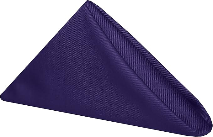Ultimate Textile Poly-Cotton Twill Purple Cloth Napkins - 17" x 17" (Set of 12) Washable Lunch Napkins for Weddings Restaurants Parties