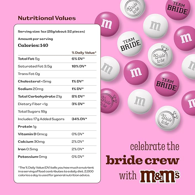 M&M’S WORLD Bachelorette Milk Chocolate Candy - 2lbs of Bulk Candy, Party Favors, Bachelorette Party Favors, Bridal Shower Gifts and More