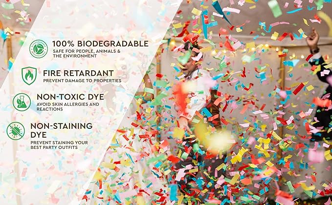 RED & GOLD Confetti Poppers - 16" BIODEGRADABLE RED & GOLD Confetti Cannon, Party Poppers, Compressed Air Popper, Loud Pop, Wedding Confetti Send Off, Wedding Supplies and Decorations