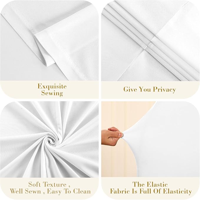 White Arch Covers 3 Set - 4FT, 5FT, 6FT White Arch Backdrop Cover Spandex Wedding Arch Stand Covers for Bridal Shower Wedding Baby Shower Birthday Party Ceremony Banquet Photo Background Decorations
