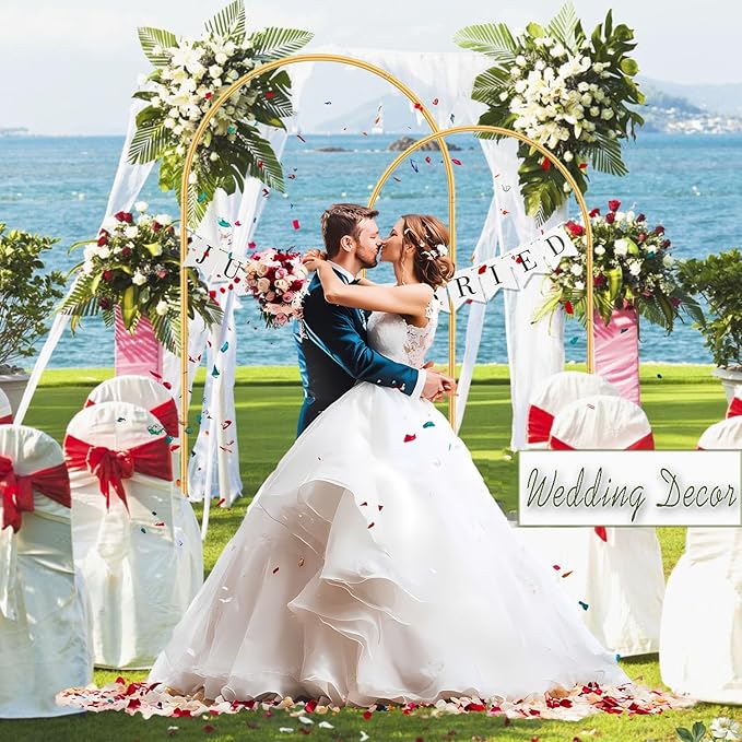 Arch Backdrop Stand and Cover Set (7.2ft,6ft) Birthday Party Wedding Ceremony Bridal Baby Shower Event Decor Gender Reveal (White, 7.2Ft+6Ft)
