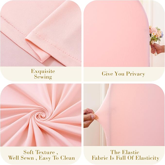 Dusty Rose Photo Arch Backdrop Cover Set of 2 for Party Spandex 7.2 and 6ft Arch Covers Stretchy Backdrop Baby Shower Balloon Arch Stand Covers for Girls Birthday Wedding Bridal Shower Background