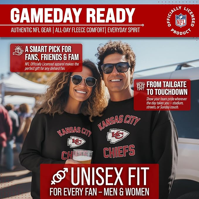 Team Fan Apparel NFL Adult Gameday Football Crewneck Sweatshirt - Cotton Blend - Stay warm, comfortable & stylish on game day