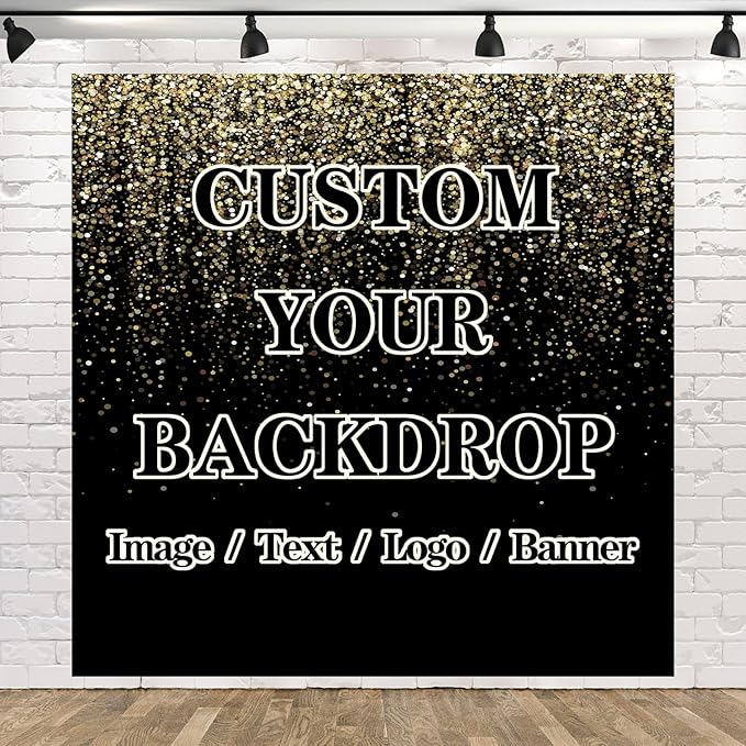 BELECO Fabric 20x10ft Custom Backdrop Personalized Customized Backdrop with Image Logo Text DIY Background Banner Party Decorations Festival Supplies Birthday Wedding Photoshoot Props