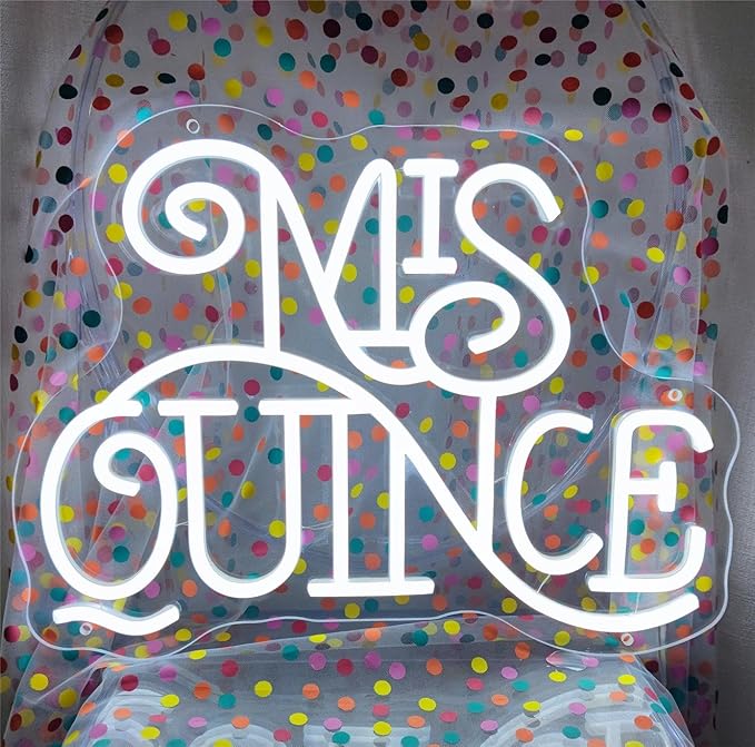 Mis Quince Neon Sign for Wall Decor,Happy Birthday Neon Signs for Bedroom Wall with Dimmable Switch for Any Age Children's Room, Bar, Party, Christmas, Wedding Decoration,SIGNVIA,39 * 29cm