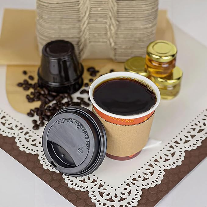 Karat 10 oz Paper Hot Coffee Cups [1000 ct] Disposable, Leak-Resistant Double Poly-Lined Cups for Hot Beverages, 90mm (C-K510)