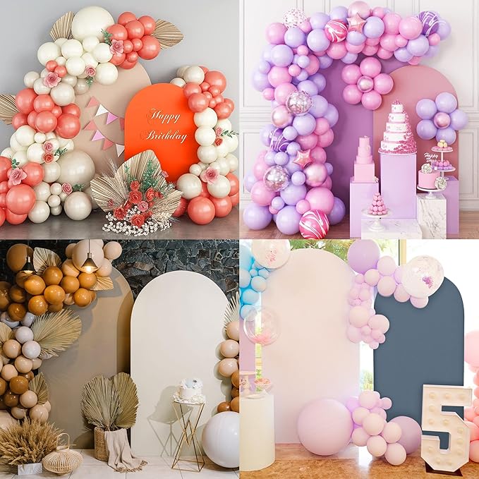 Title: SUKAIKEQA Small Arch Cover Trio – 6FT, 5FT & 4FT Stretch Backdrop Set for Intimate Events, Baby Showers & Photo Nooks – Mini Arch Decor Bundle