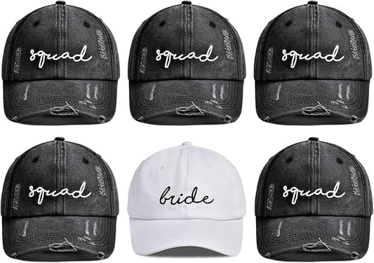 Bride Baby Bachelorette Party Hats, 6 Pack Perfect for The Bride Squad Baseball Trucker Hats