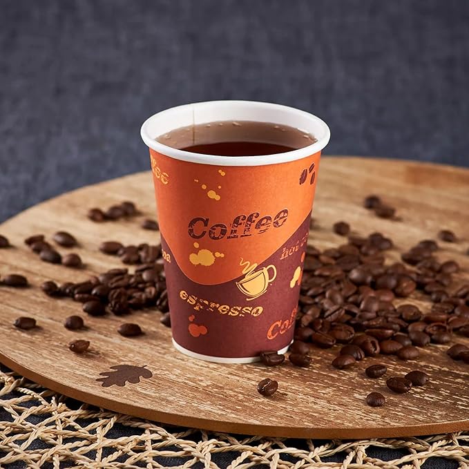 Karat 8oz Paper Hot Coffee Cups [1000 ct] Disposable, Leak-Resistant Double Poly-Lined Cups for Hot Beverages - Ideal for Cafes & Restaurants, 80mm (C-K508)