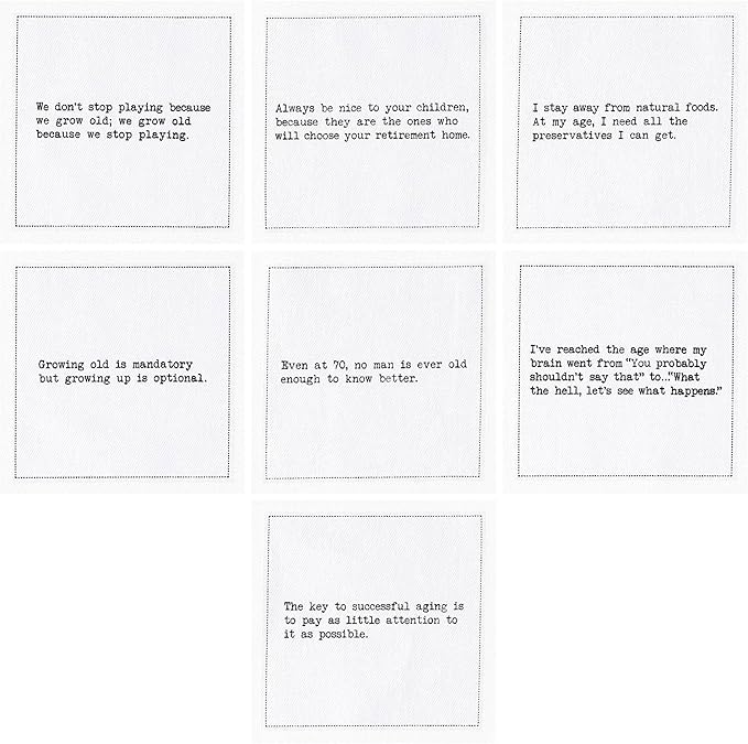 Five Star Funny 70th Birthday Quotes | White Cotton Cocktail Napkins | 50 Luxury Disposable Beverage Napkins with Witty Bar Quotes | Drink Napkins for Parties, Bars, Weddings & Game Nights