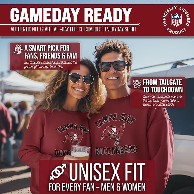 Team Fan Apparel NFL Adult Gameday Football Crewneck Sweatshirt - Cotton Blend - Stay warm, comfortable & stylish on game day