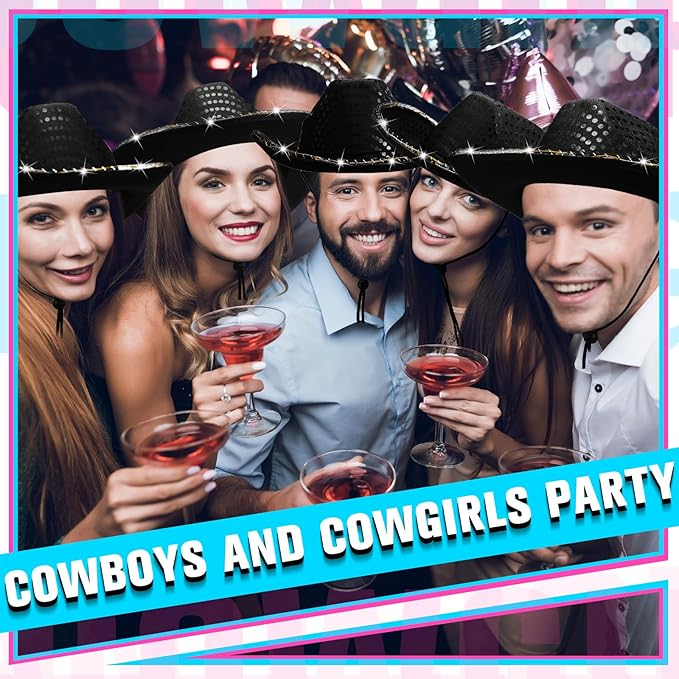 LED Lights Cowboy Cowgirl Hat Flashing LED Lights Cowgirl Hat for Wedding Western Bachelorette Party