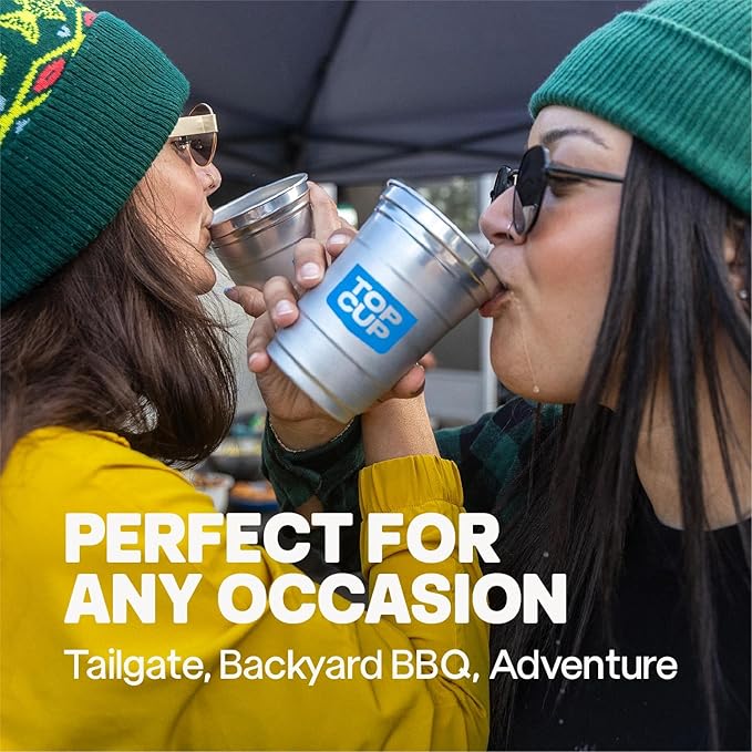 Top Cup by Ball – 16 Ounce, 600 Count, Reusable Aluminum Party Cups | Cold-Holding, Recyclable, Made in USA