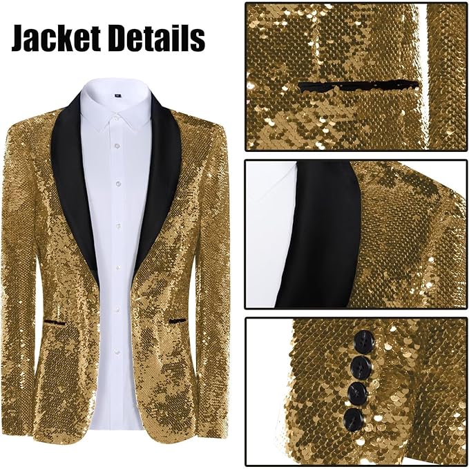 High-End Suits Sequins Men Tuxedo Sparkly Shawl Lapel Homecoming Suit Glitter 2 Pieces Party Prom Festival Blazer Pants