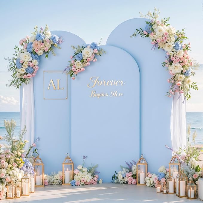 Pink and Blue Arch Backdrop Cover 6FT 5FT 4FT Arch Covers Stretchy Backdrop Set of 3, Gender Reveal Arch Cover Spandex Fitted Fabric Arch Covers for Boy or Girl Party Birthday Baby Shower Decor