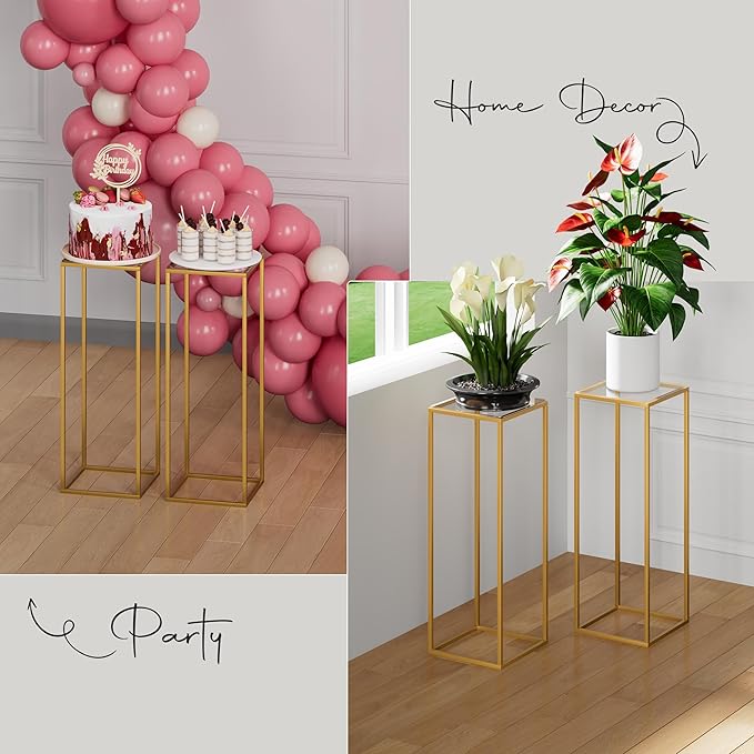 TEKXYZ Flower Stand for Wedding, 10 Pcs 23.6 Inch Tall, Metal Centerpiece Stand, Gold Centerpieces For Wedding, Event Party Props, Patio Decor