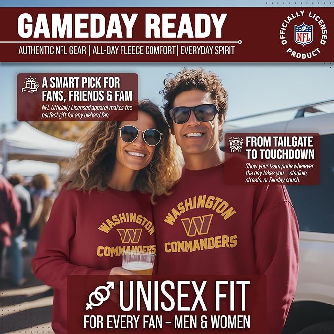 Team Fan Apparel NFL Adult Gameday Football Crewneck Sweatshirt - Cotton Blend - Stay warm, comfortable & stylish on game day