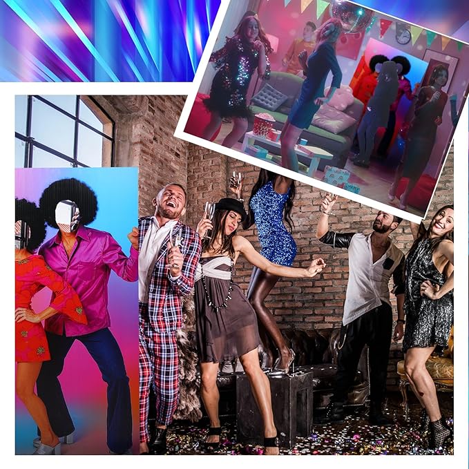 Amyhill 6 ft Disco 70s Couple Cardboard Cutout Stand up Retro Faceless Life Size Photo Prop Vintage Dance Couple Backdrop for Dance Theme Jazz Night Party Decoration