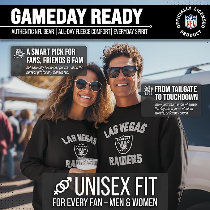 Team Fan Apparel NFL Adult Gameday Football Crewneck Sweatshirt - Cotton Blend - Stay warm, comfortable & stylish on game day