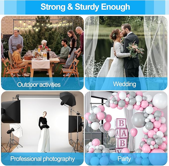 EMART Heavy Duty Backdrop Stand, 8.5 x 10ft Adjustable Photo Background Support System Kit with Carry Bag for Photography