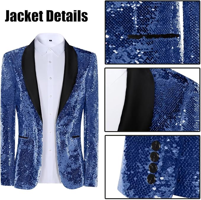 High-End Suits Sequins Men Tuxedo Sparkly Shawl Lapel Homecoming Suit Glitter 2 Pieces Party Prom Festival Blazer Pants