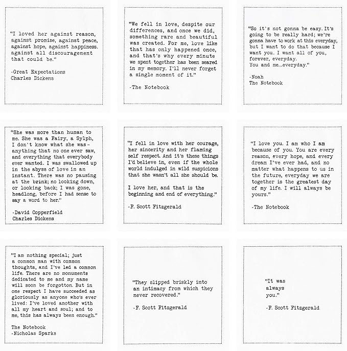 Five Star Romantic Quotes | White Cotton Cocktail Napkins | 50 Luxury Disposable Beverage Napkins with Witty Bar Quotes | Drink Napkins for Parties, Bars, Weddings & Game Nights