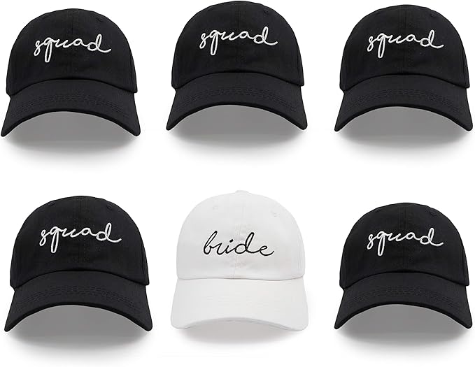 Bride Baby Bachelorette Party Hats, 6 Pack Perfect for The Bride Squad Baseball Trucker Hats