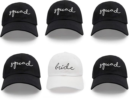 Bride Baby Bachelorette Party Hats, 6 Pack Perfect for The Bride Squad Baseball Trucker Hats