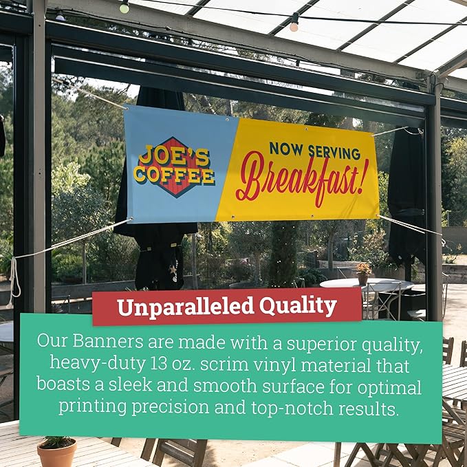 Personalized Mesh Banner – Printed Customizable 9oz Mesh Banner for Indoor and Outdoor Use (3'x8')