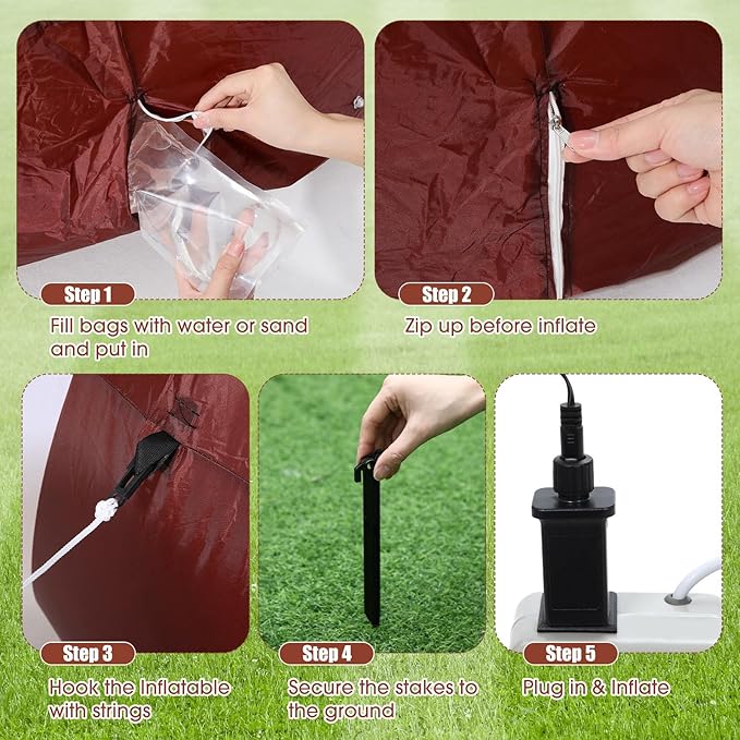 6ft Giant Jumbo Inflatable Football Decoration Blow up Football with Built-in LED Light for Yard Game Day Large Sport Themed Party Holiday Birthday Party Decoration